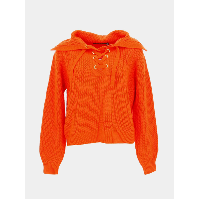 Pull col à lacets lea orange femme - Vero Moda