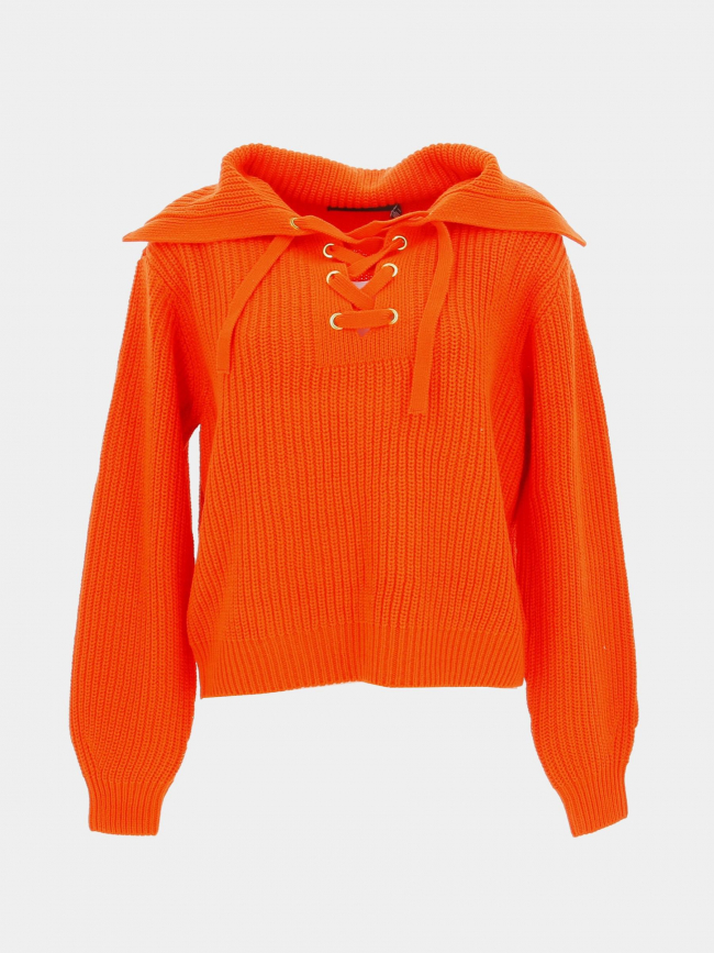 Pull col à lacets lea orange femme - Vero Moda