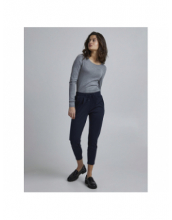 Pantalon kate bleu marine femme - Ichi