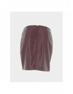 Jupe simili-cuir comano violet femme - Ichi