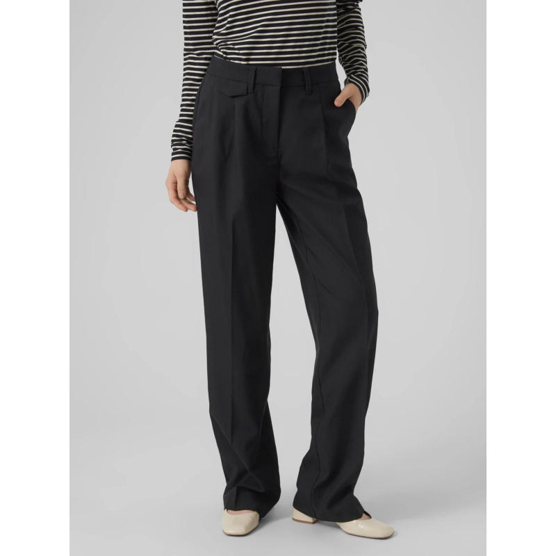 Pantalon large droit tiril noir femme - Vero Moda