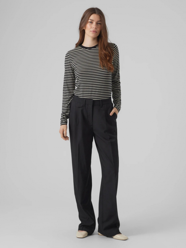 Pantalon large droit tiril noir femme - Vero Moda