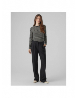 Pantalon large droit tiril noir femme - Vero Moda