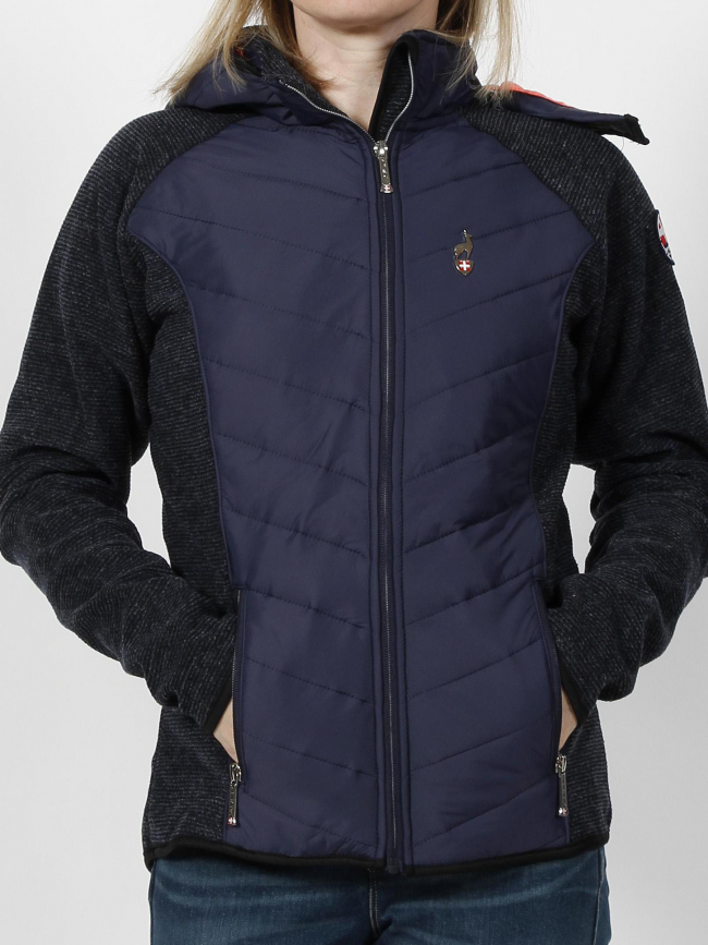 Veste bi-matière nutel bleu marine femme - Aulp