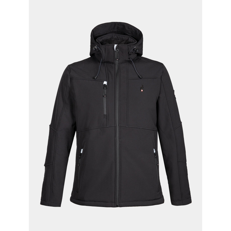 Veste technique softshell fourrée nemev noir homme - Aulp