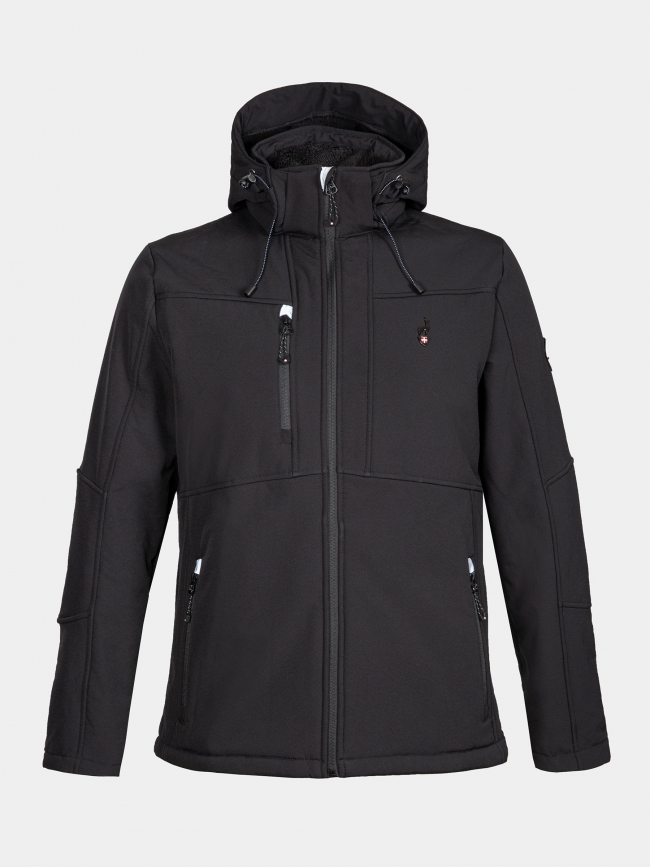 Veste technique softshell fourrée nemev noir homme - Aulp