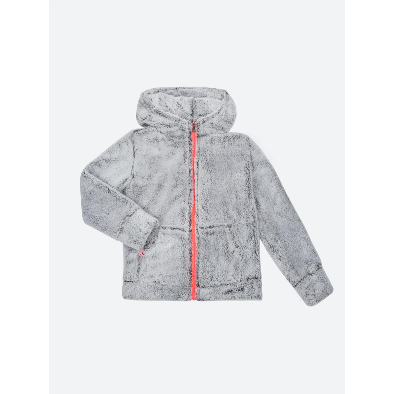 Veste polaire capuche à oreilles rose gris enfant - Aulp