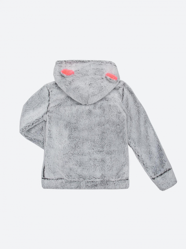 Veste polaire capuche à oreilles rose gris enfant - Aulp