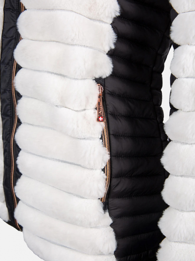 Veste polaire bi-matière fausse fourrure blanc femme - Aulp