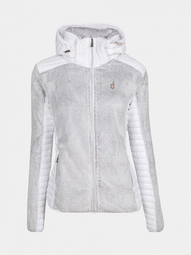 Veste polaire bi-matière utoyo blanc gris femme - Aulp