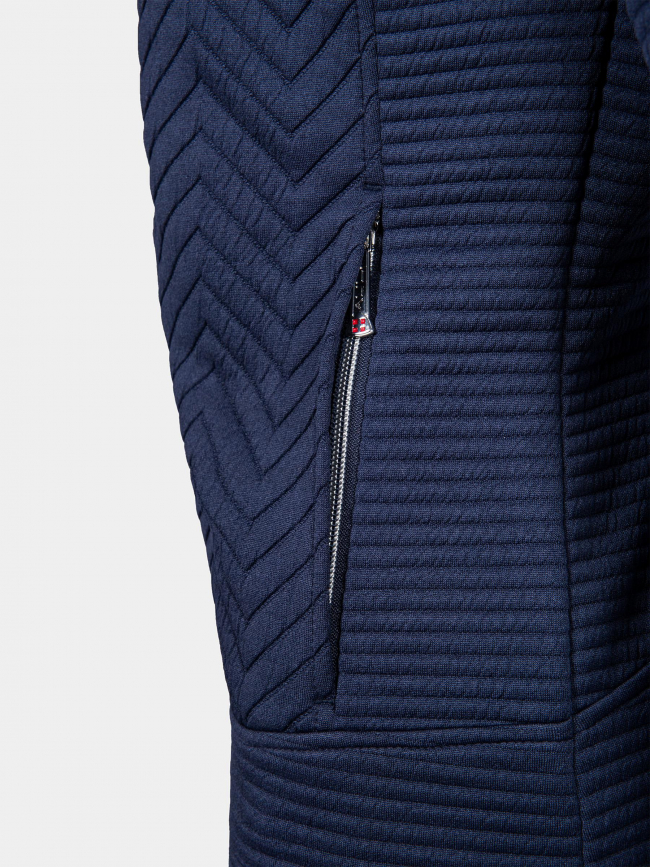 Veste bi matière bleu marine femme - Aulp