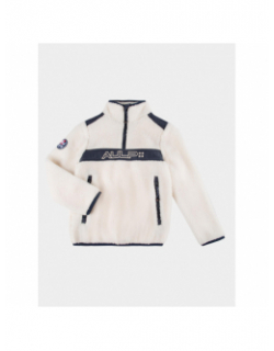 Sweat col zippé sherpa blanc enfant - Aulp