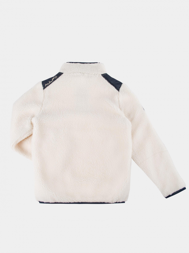 Sweat col zippé sherpa blanc enfant - Aulp