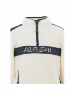 Sweat col zippé sherpa blanc enfant - Aulp