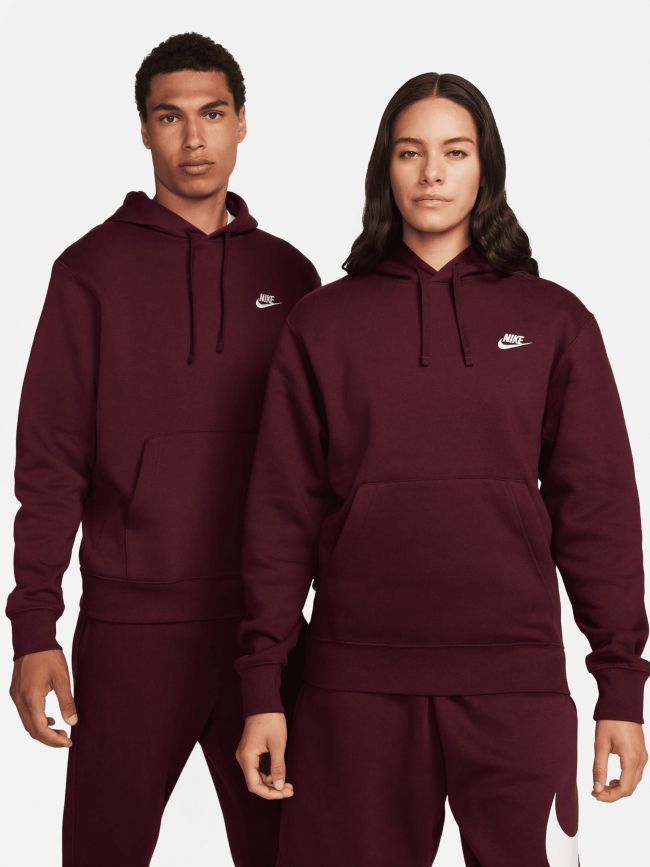 Sweat à capuche nsw club bordeaux homme - Nike