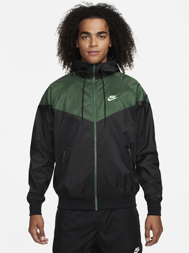 Veste imperméable windrunner noir vert homme - Nike