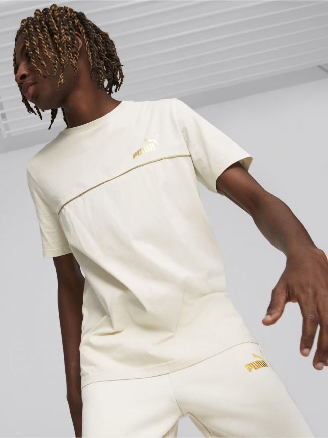 T-shirt minimal gold beige homme - Puma