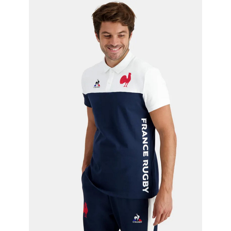 Polo france rugby supporter bleu marine homme - Le Coq Sportif