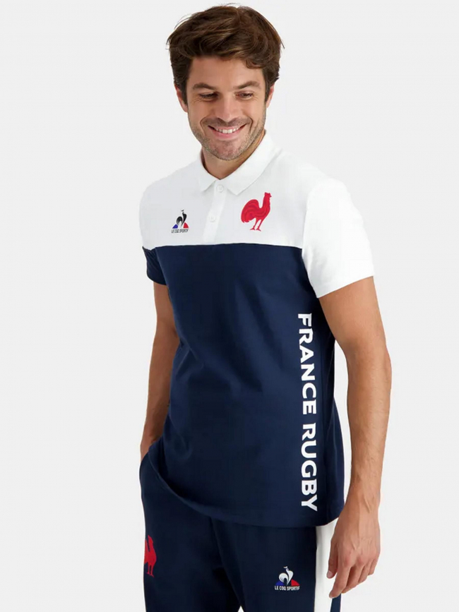 Polo france rugby supporter bleu marine homme - Le Coq Sportif