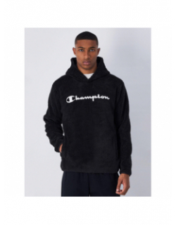 Sweat à capuche peluche noir homme - Champion