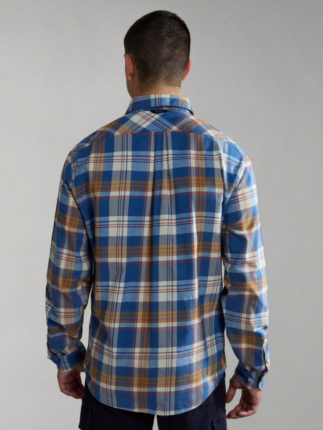 Chemise à carreaux trekking bleu homme - Napapijri