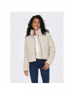 Doudoune courte côtelé dolly corduroy beige femme - Only
