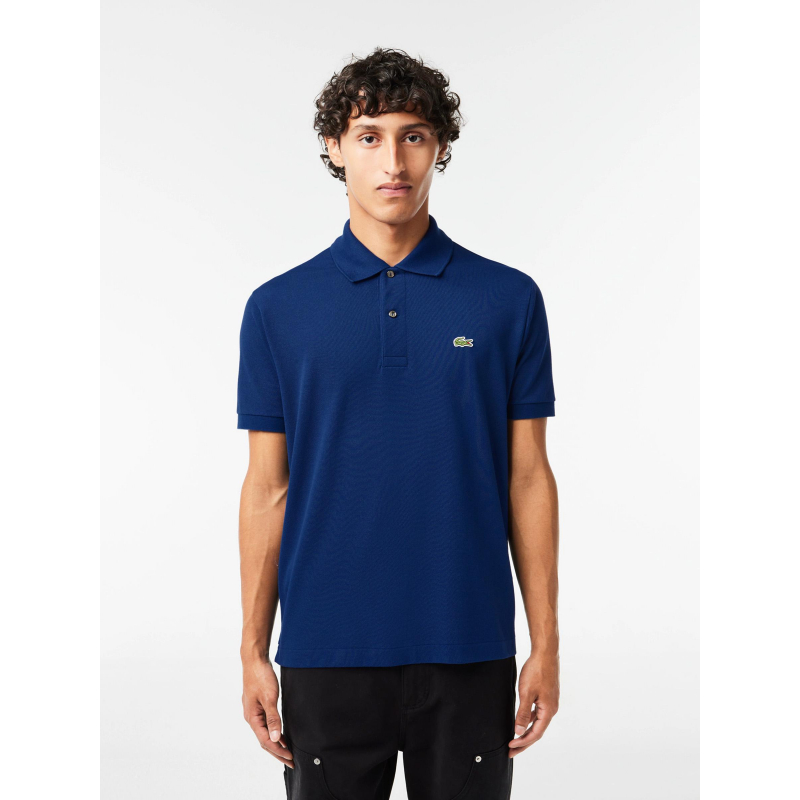 Polo uni logo sleeved bleu homme - Lacoste