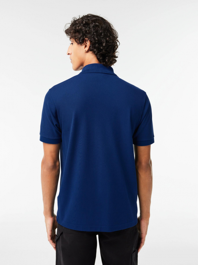 Polo uni logo sleeved bleu homme - Lacoste