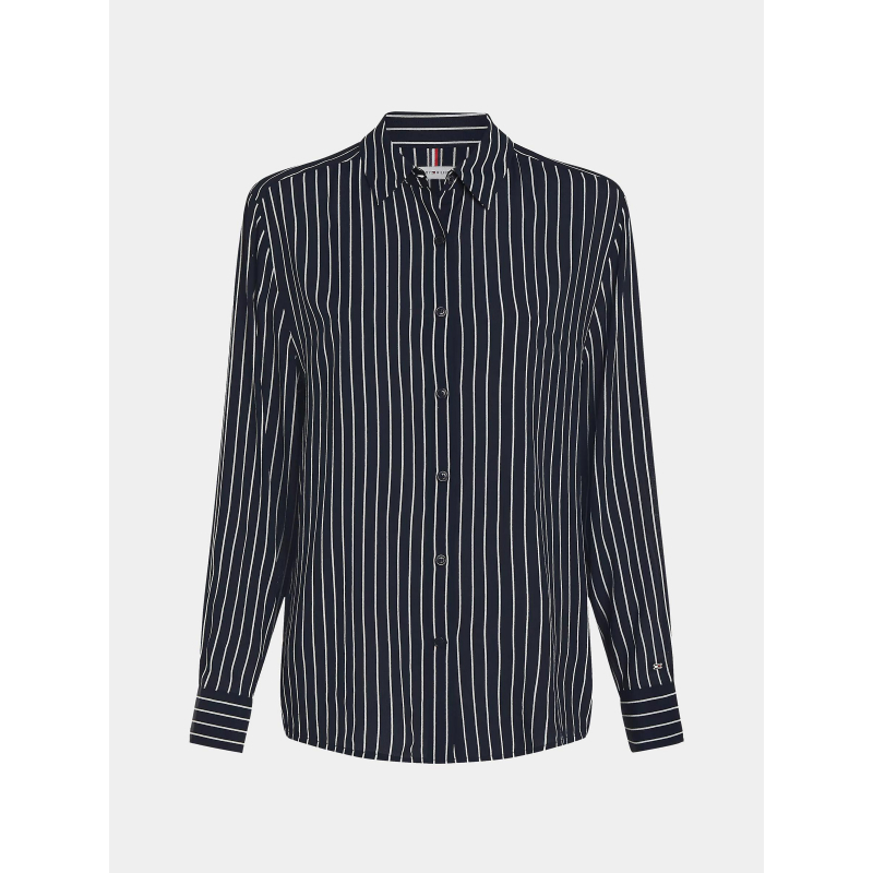 Chemisier à rayures fluide bleu marine femme - Tommy Hilfiger