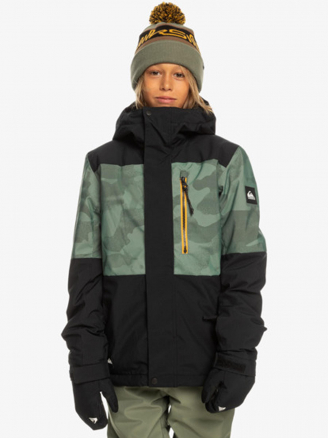 Veste de ski mission imprimés vert garçon - Quiksilver