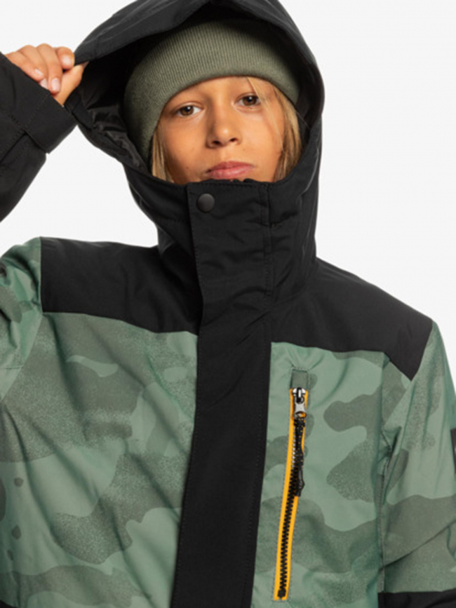 Veste de ski mission imprimés vert garçon - Quiksilver