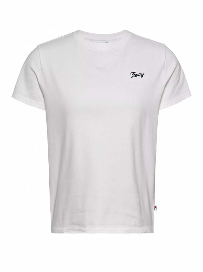 T-shirt regular script blanc femme - Tommy Jeans