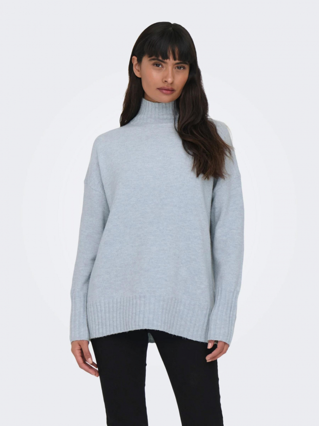 Pull col montant gabriel bleu clair femme - Only