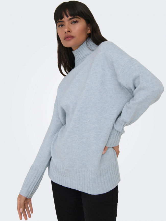 Pull col montant gabriel bleu clair femme - Only