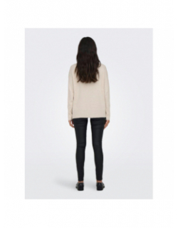 Pull col montant gabriel beige femme - Only