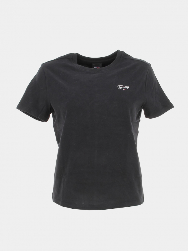 T-shirt regular script noir femme - Tommy Jeans