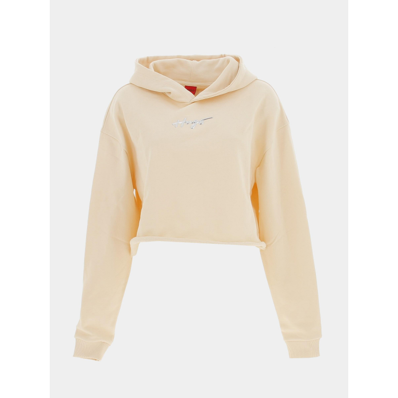 Sweat à capuche crop dephana beige femme - Hugo