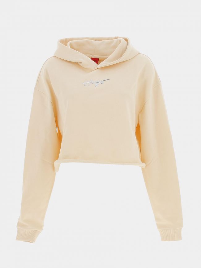 Sweat à capuche crop dephana beige femme - Hugo