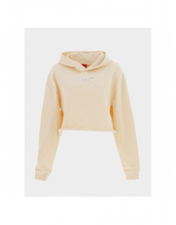 Sweat à capuche crop dephana beige femme - Hugo