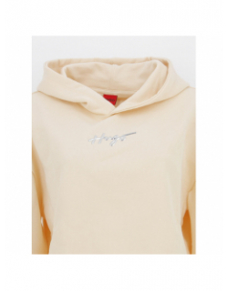 Sweat à capuche crop dephana beige femme - Hugo