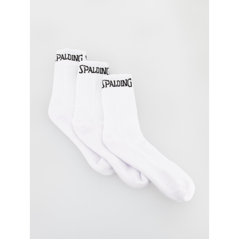 Pack 3 paires de chaussettes mid cut blanc - Spalding