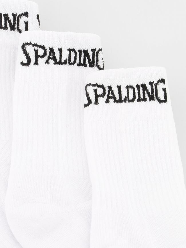 Pack 3 paires de chaussettes mid cut blanc - Spalding