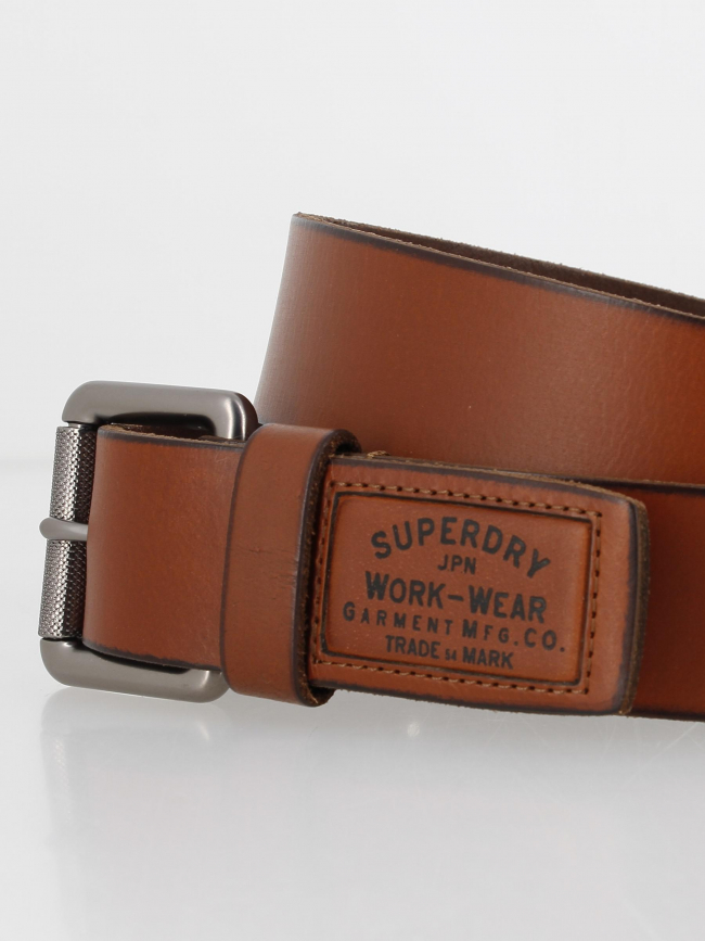 Ceinture en cuir badgeman marron homme - Superdry