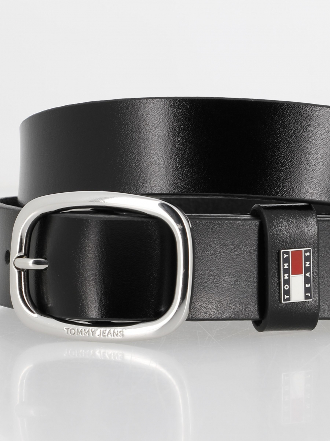 Ceinture en cuir oval 3.0 noir femme - Tommy Jeans