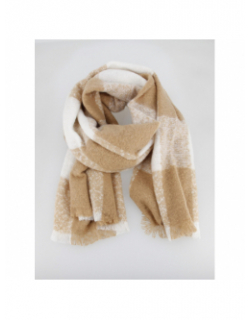 Écharpe à carreaux claudette beige femme - Deeluxe