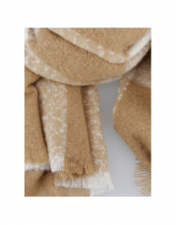 Écharpe à carreaux claudette beige femme - Deeluxe