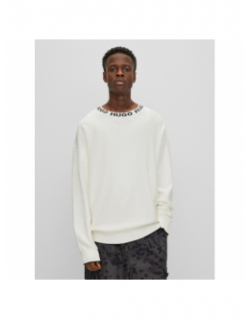 Pull col logo smarlo blanc homme - Hugo