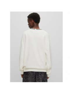 Pull col logo smarlo blanc homme - Hugo