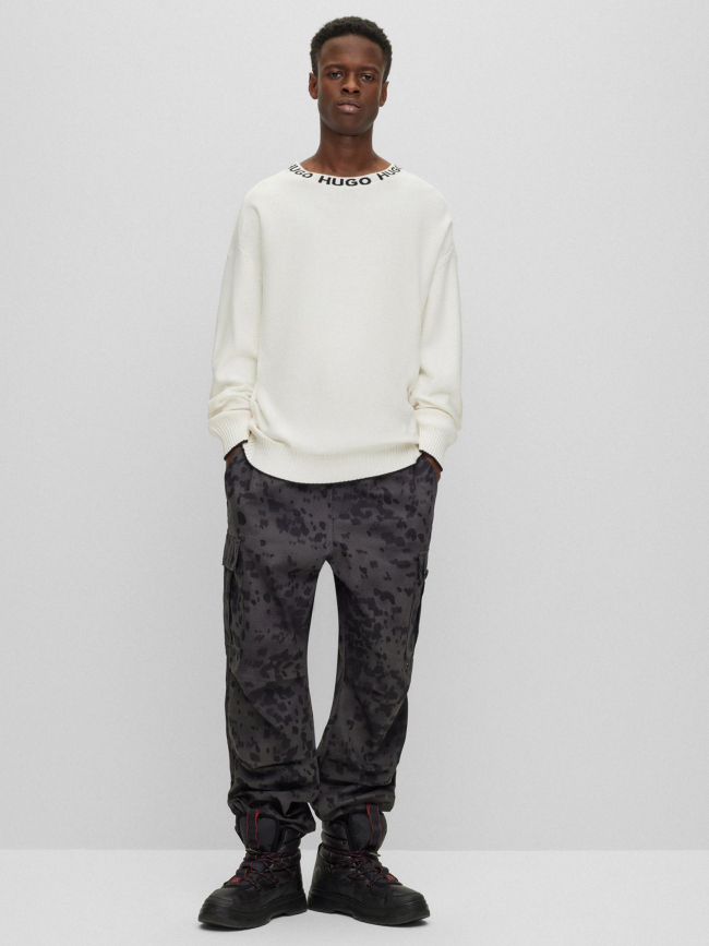 Pull col logo smarlo blanc homme - Hugo