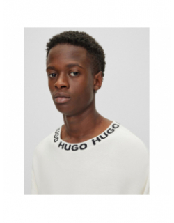Pull col logo smarlo blanc homme - Hugo